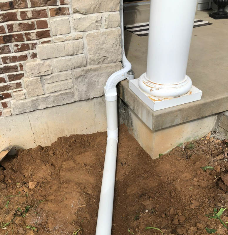 gutter down spout french drainage system springfield illinois