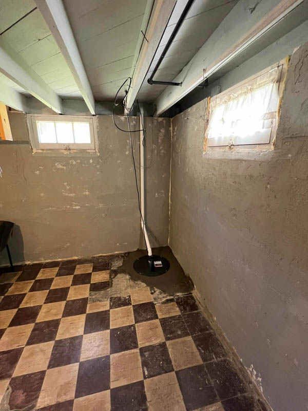 new sump pump installed in old home basement springfield il